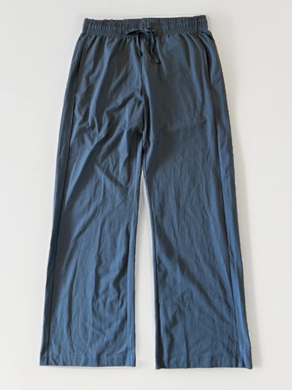 Pact Wide-Leg Drawstring Pants in Slate Blue